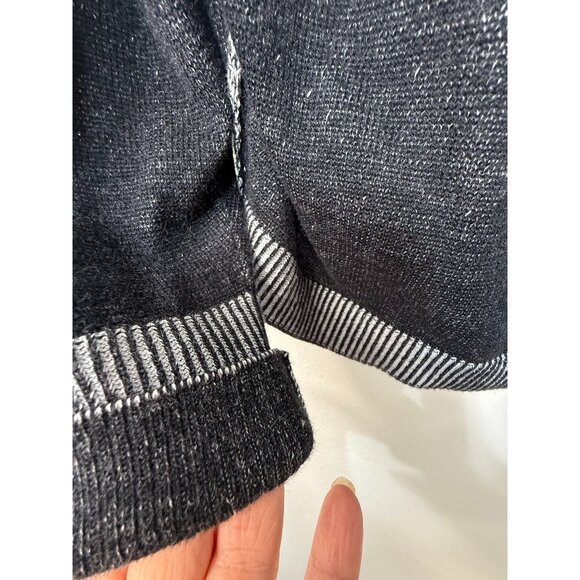 Eileen Fisher Womens Organic Cotton Knit Jacket Full Zip Small Black/Gray - Picture 5 of 8